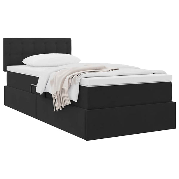 vidaXL Storage Bed with Mattress Black 90 x 190 cm Velvet
