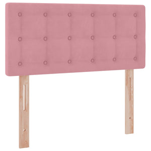 vidaXL Storage Bed with Mattress Pink 90 x 190 cm Velvet