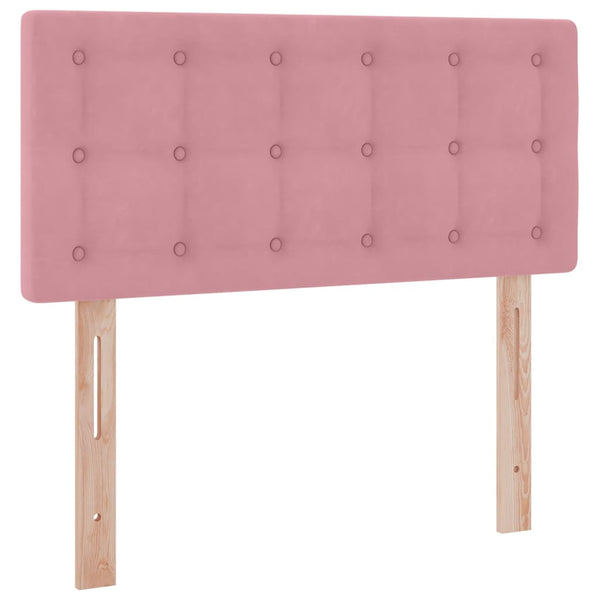 vidaXL Storage Bed with Mattress Pink 90 x 190 cm Velvet