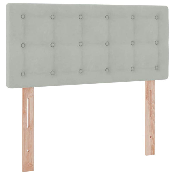 vidaXL Storage Bed with Mattress Light Gray 90 x 200 cm Velvet