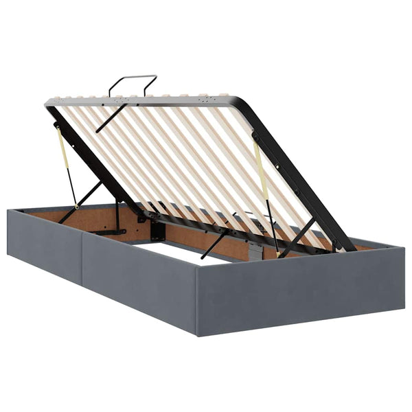 vidaXL Storage Bed with Mattress Dark Grey 90 x 200 cm Velvet