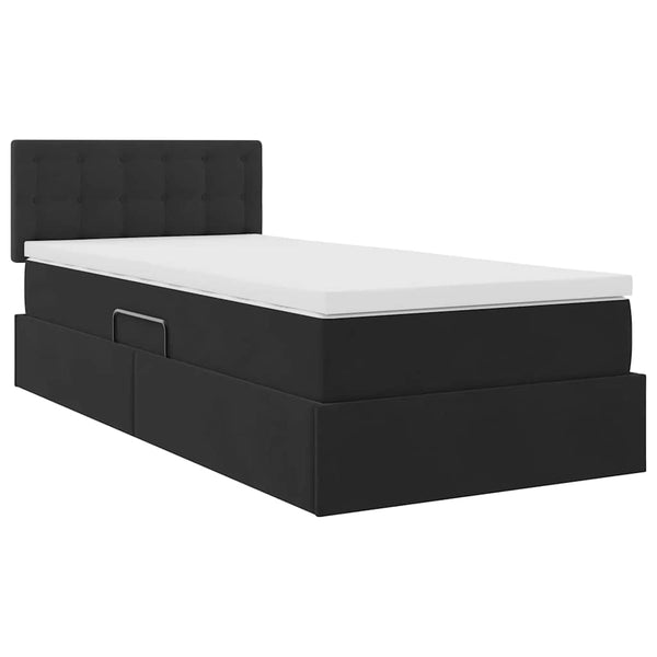 vidaXL Storage Bed with Mattress Black 90 x 200 cm Velvet