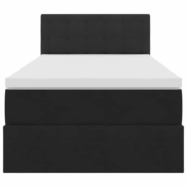 vidaXL Storage Bed with Mattress Black 90 x 200 cm Velvet
