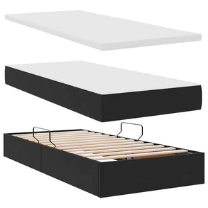 vidaXL Storage Bed with Mattress Black 90 x 200 cm Velvet