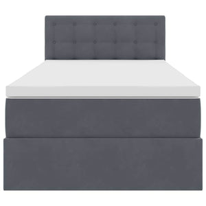 vidaXL Storage Bed with Mattress Dark Grey 100 x 200 cm Velvet