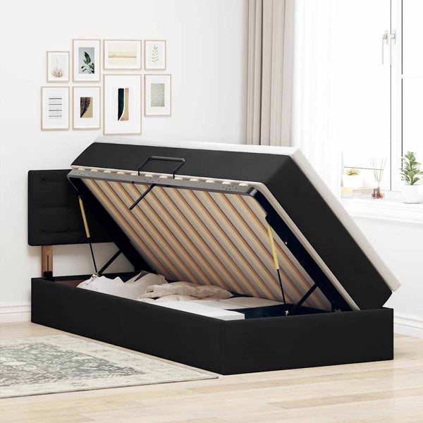 vidaXL Storage Bed with Mattress Black 100 x 200 cm Velvet