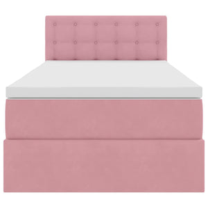 vidaXL Storage Bed with Mattress Pink 100 x 200 cm Velvet