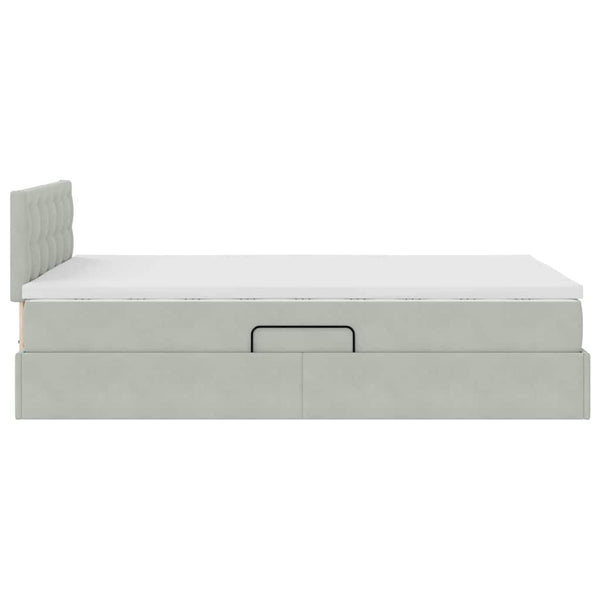 vidaXL Storage Bed with Mattress Light Grey 120 x 190 cm Velvet