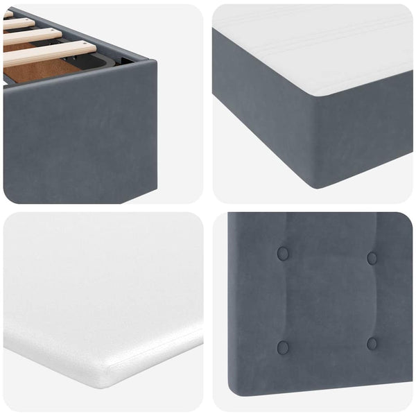 vidaXL Storage Bed with Mattress Dark Grey 120 x 190 cm Velvet
