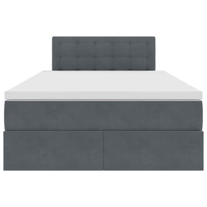 vidaXL Storage Bed with Mattress Dark Grey 120 x 190 cm Velvet