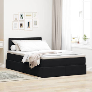 vidaXL Storage Bed with Mattress Black 120 x 190 cm Velvet