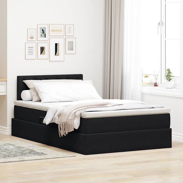 vidaXL Storage Bed with Mattress Black 120 x 190 cm Velvet