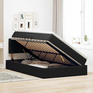 vidaXL Storage Bed with Mattress Black 120 x 190 cm Velvet