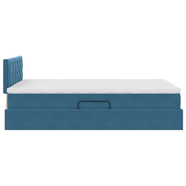 vidaXL Storage Bed with Mattress Blue 120 x 190 cm Velvet