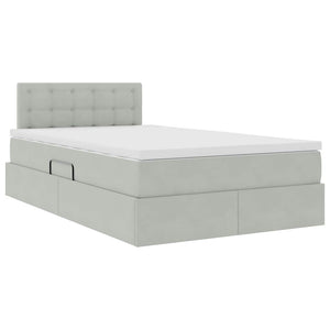 vidaXL Storage Bed with Mattress Light Gray 120 x 200 cm Velvet