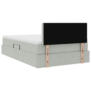 vidaXL Storage Bed with Mattress Light Gray 120 x 200 cm Velvet