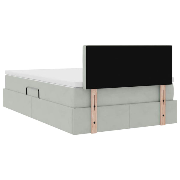 vidaXL Storage Bed with Mattress Light Gray 120 x 200 cm Velvet