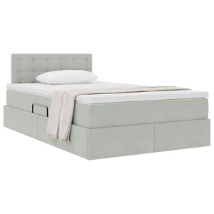 vidaXL Storage Bed with Mattress Light Gray 120 x 200 cm Velvet