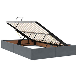 vidaXL Storage Bed with Mattress Dark Gray 120 x 200 cm Velvet