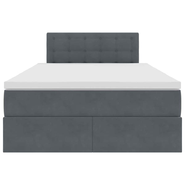 vidaXL Storage Bed with Mattress Dark Gray 120 x 200 cm Velvet