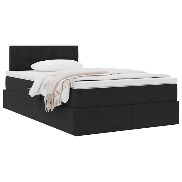 vidaXL Storage Bed with Mattress Black 120 x 200 cm Velvet