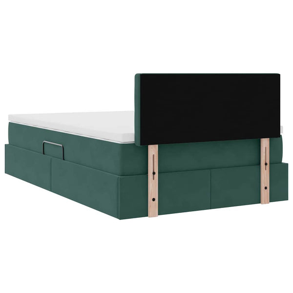 vidaXL Storage Bed with Mattress Dark Green 120 x 200 cm Velvet
