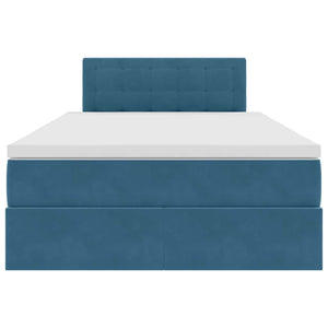 vidaXL Storage Bed with Mattress Dark Blue 120 x 200 cm Velvet