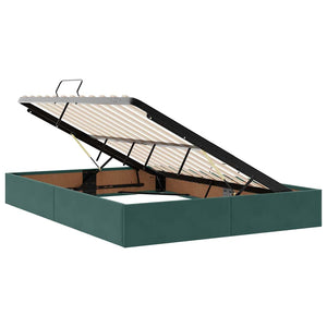 vidaXL Storage Bed with Mattress Dark Green 140 x 190 cm Velvet