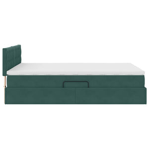 vidaXL Storage Bed with Mattress Dark Green 140 x 190 cm Velvet
