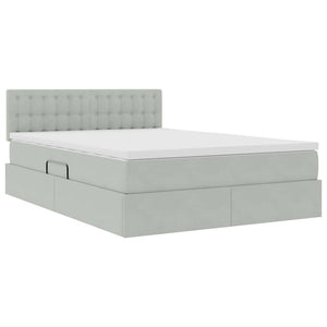 vidaXL Storage Bed with Mattress Light Grey 140 x 200 cm Velvet