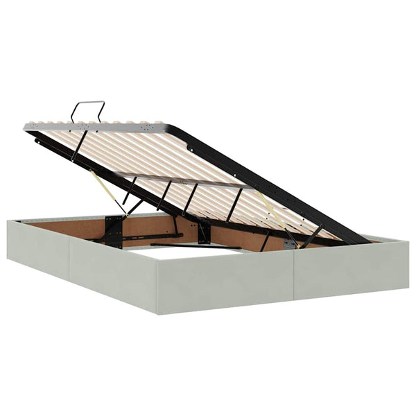 vidaXL Storage Bed with Mattress Light Grey 140 x 200 cm Velvet