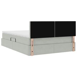 vidaXL Storage Bed with Mattress Light Grey 140 x 200 cm Velvet