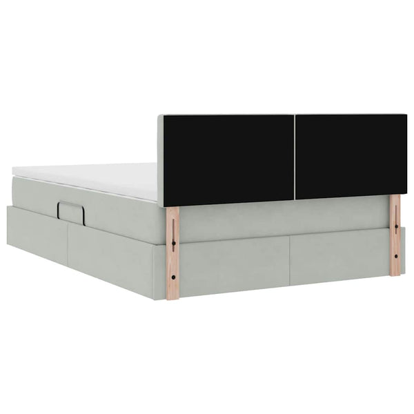 vidaXL Storage Bed with Mattress Light Grey 140 x 200 cm Velvet