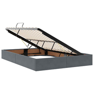 vidaXL Storage Bed with Mattress Dark Gray 140 x 200 cm Velvet