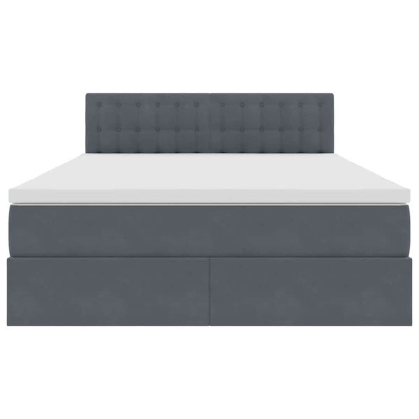 vidaXL Storage Bed with Mattress Dark Gray 140 x 200 cm Velvet