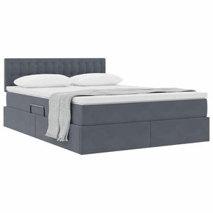 vidaXL Storage Bed with Mattress Dark Gray 140 x 200 cm Velvet