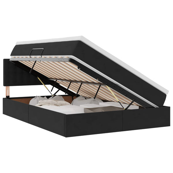 vidaXL Storage Bed with Mattress Black 140 x 200 cm Velvet