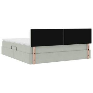 vidaXL Storage Bed with Mattress Light Gray 160 x 200 cm Velvet