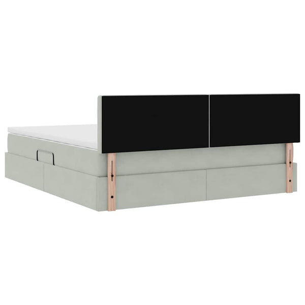 vidaXL Storage Bed with Mattress Light Gray 160 x 200 cm Velvet