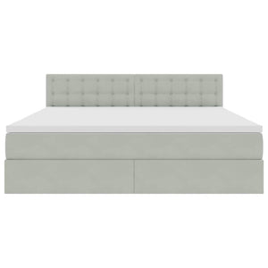 vidaXL Storage Bed with Mattress Light Gray 160 x 200 cm Velvet