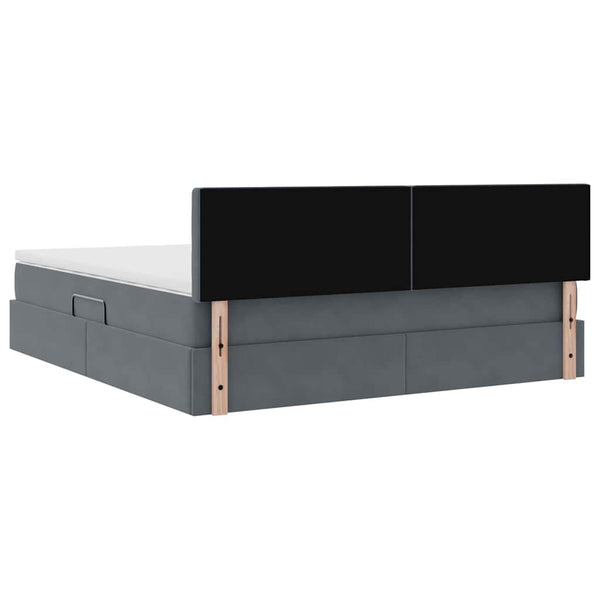vidaXL Storage Bed with Mattress Dark Gray 160 x 200 cm Velvet