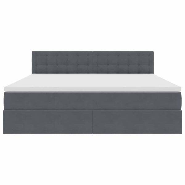 vidaXL Storage Bed with Mattress Dark Gray 160 x 200 cm Velvet