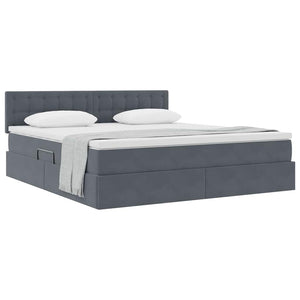 vidaXL Storage Bed with Mattress Dark Gray 160 x 200 cm Velvet