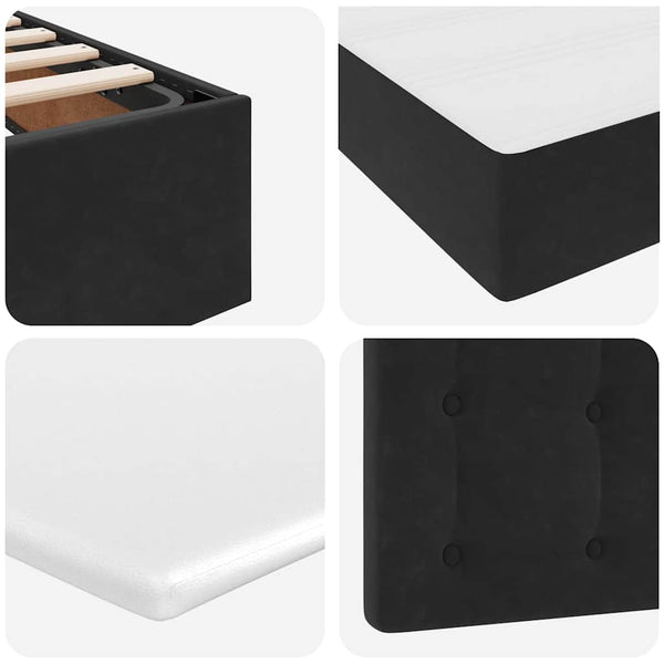 vidaXL Storage Bed with Mattress Black 160 x 200 cm Velvet