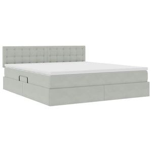 vidaXL Storage Bed with Mattress Light Grey 180 x 200 cm Velvet
