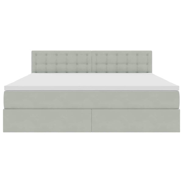 vidaXL Storage Bed with Mattress Light Grey 180 x 200 cm Velvet