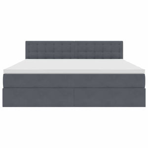 vidaXL Storage Bed with Mattress Dark Grey 180 x 200 cm Velvet
