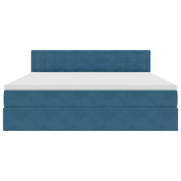 vidaXL Storage Bed with Mattress Dark Blue 180 x 200 cm Velvet