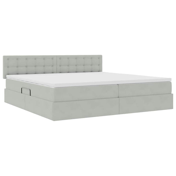 vidaXL Storage Bed with Mattress Light Gray 200 x 200 cm Velvet