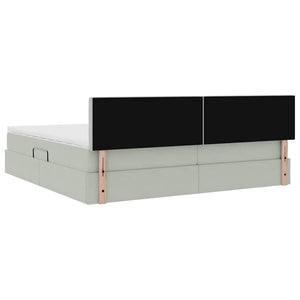 vidaXL Storage Bed with Mattress Light Gray 200 x 200 cm Velvet